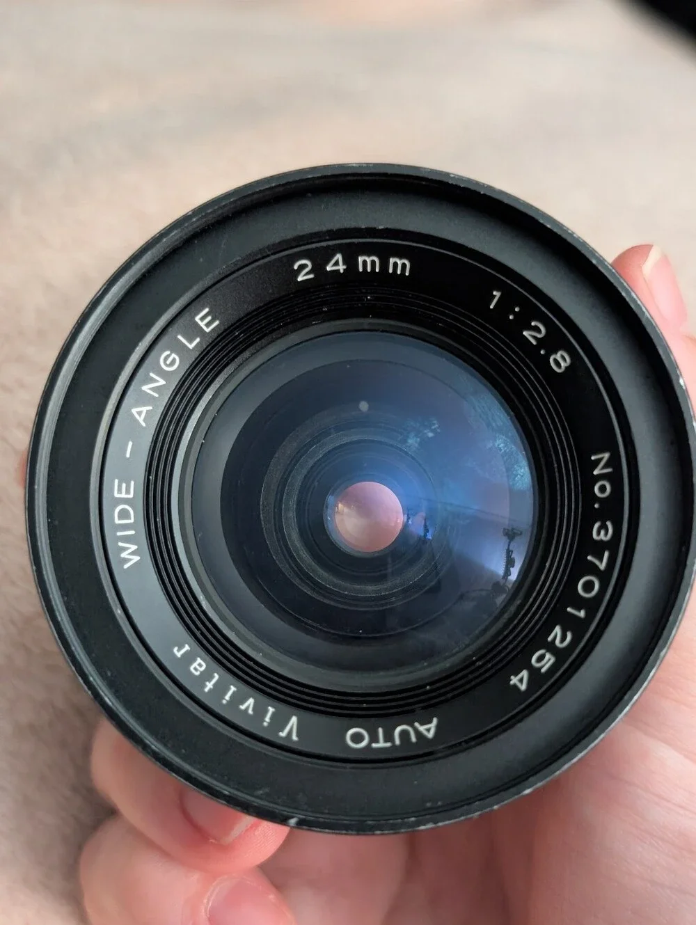 Vivitar 24mm f/2.8 manual focus wide-angle lens - scratch on lens (See Photos)